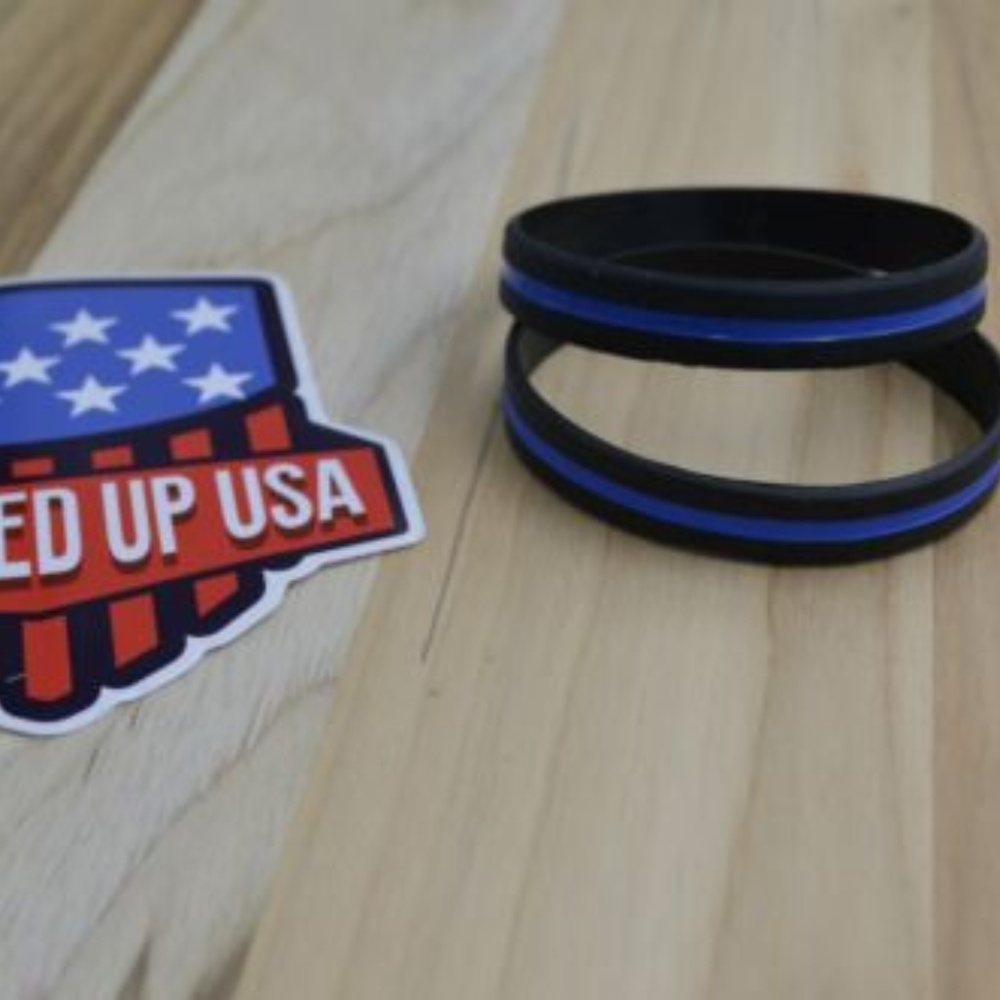 Thin Blue Line Silicone Bracelet